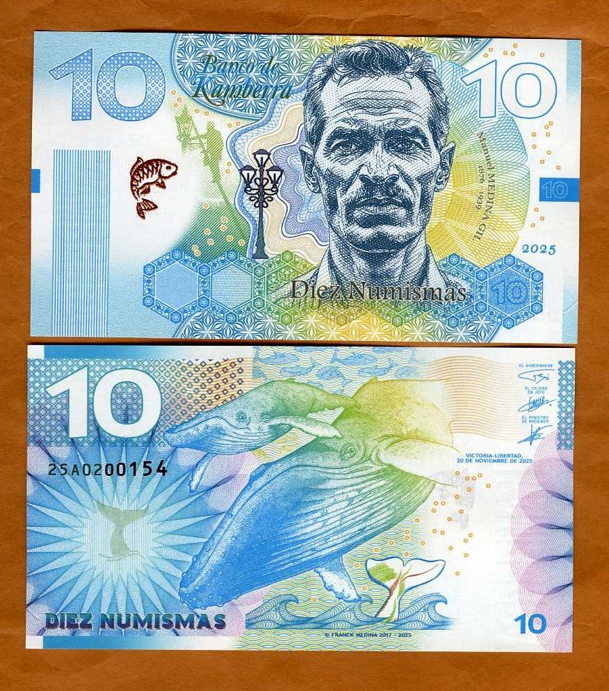Kamberra, 10 Numismas, 2025, New Redesigned Basic Series, UNC Whale