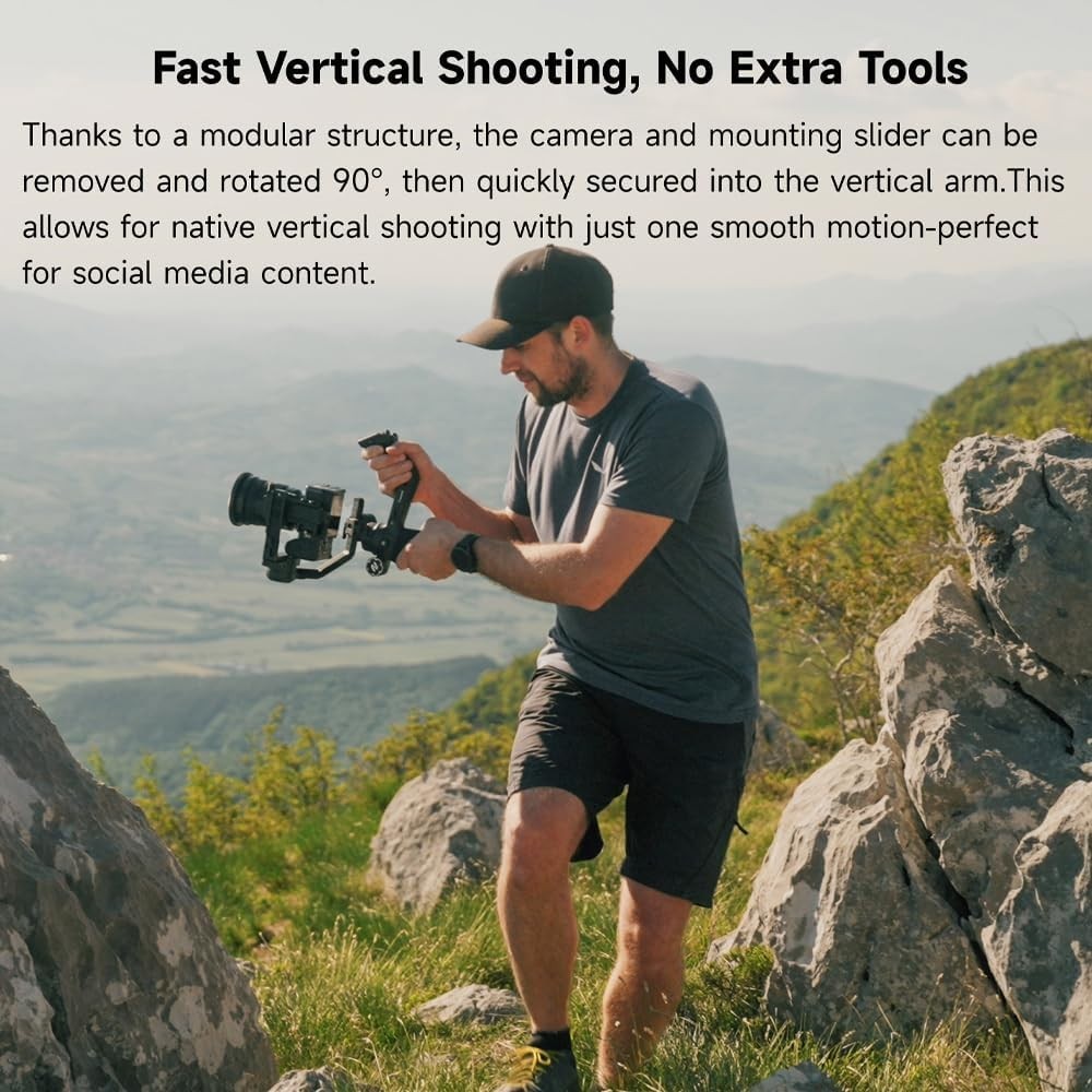 Feiyu SCORP-3 Camera Gimbal Stabilizer w/ Detachable Remote Handle & AI Tracking