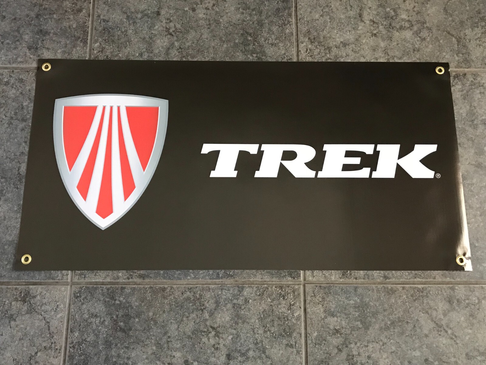 Trek bicycles banner sign shop garage MTB trail downhill mountain bike cycling