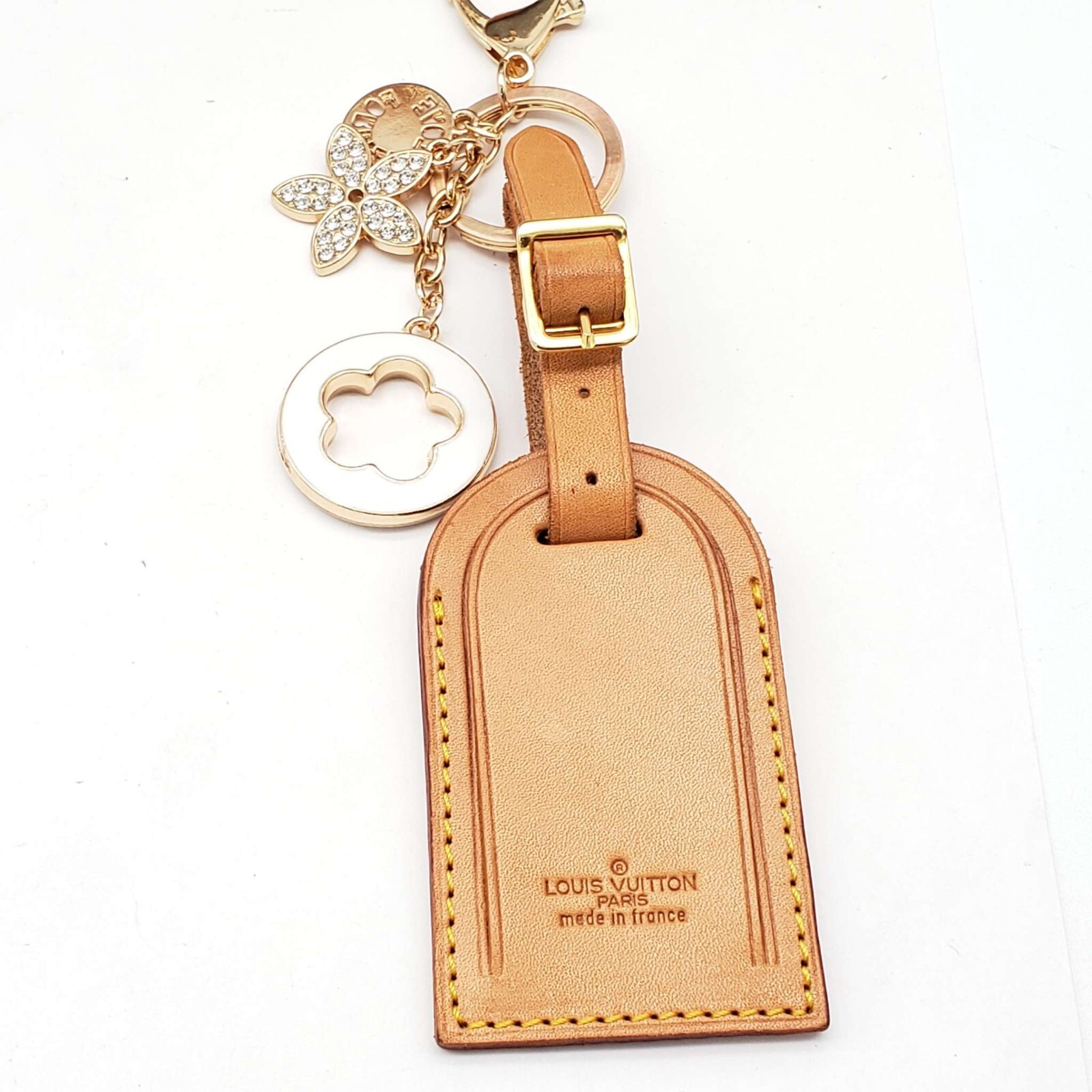 Authentic Louis Vuitton Luggage tag with Unbranded Keychain, Keycharm
