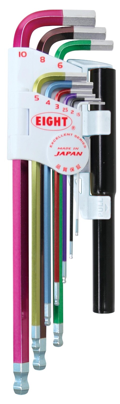 Eight Tool TLC-S9NP Taper Head Hex Key Set of 9 Pcs. Includes Cheater Bar