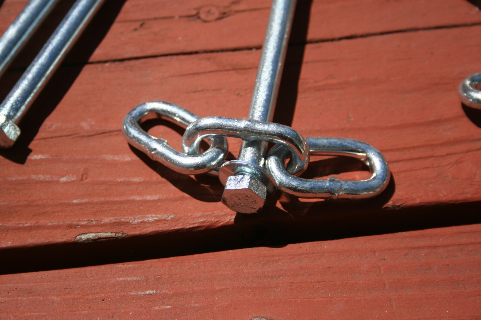 12 pc Lag Screws 3/8 x 14 Tent Stakes Festival Kit With Chain Links Burningman