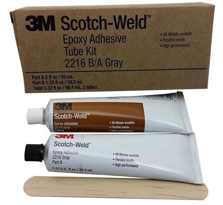 3M Scotch-Weld Epoxy Adhesive 2216, Gray, Part B/A, Tube Kit, DOM: 4/2025