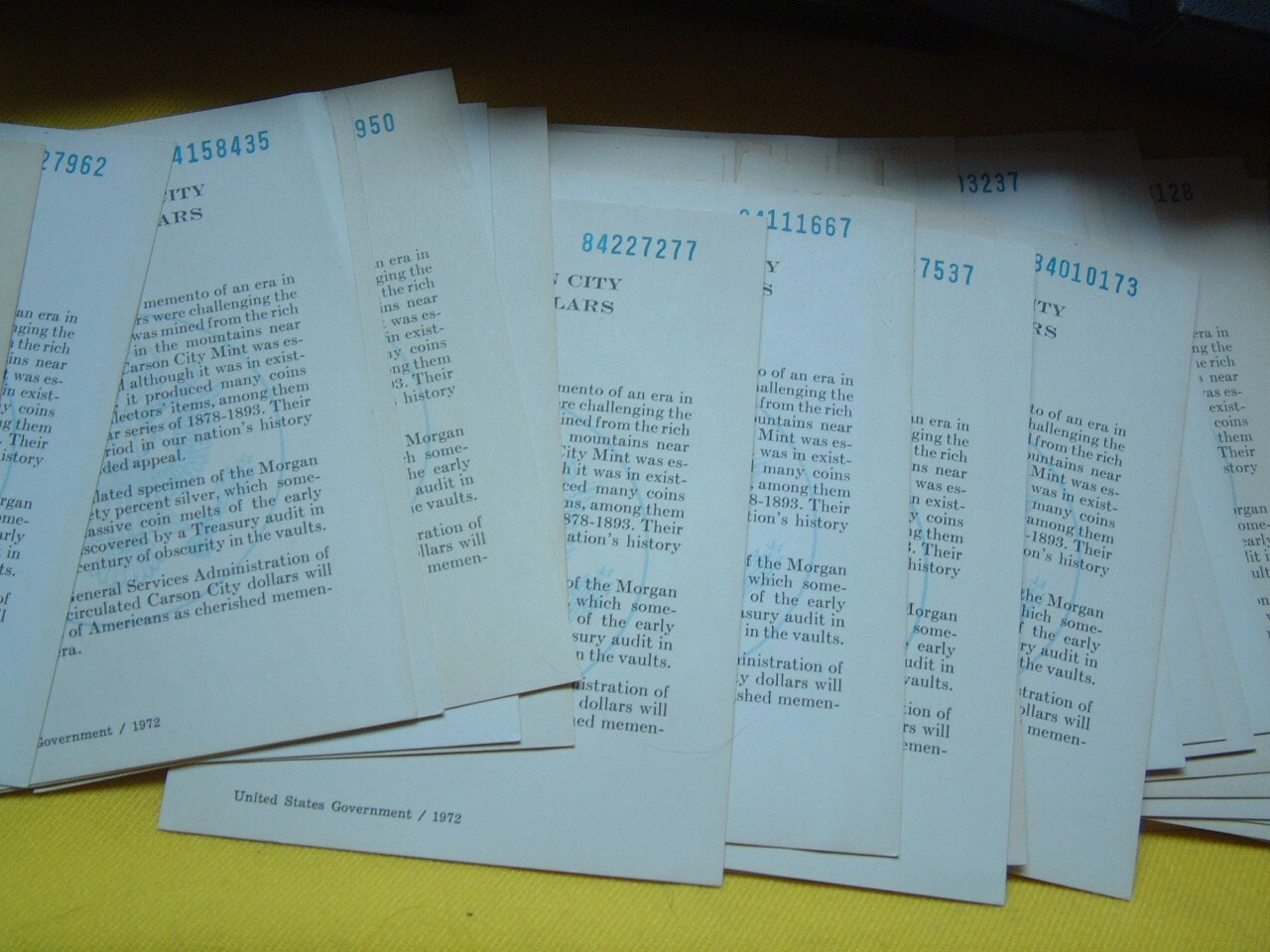 EMPTY GSA BLACK BOX W/ SERIAL NUMBERED 1884-CC CARD - NO COIN