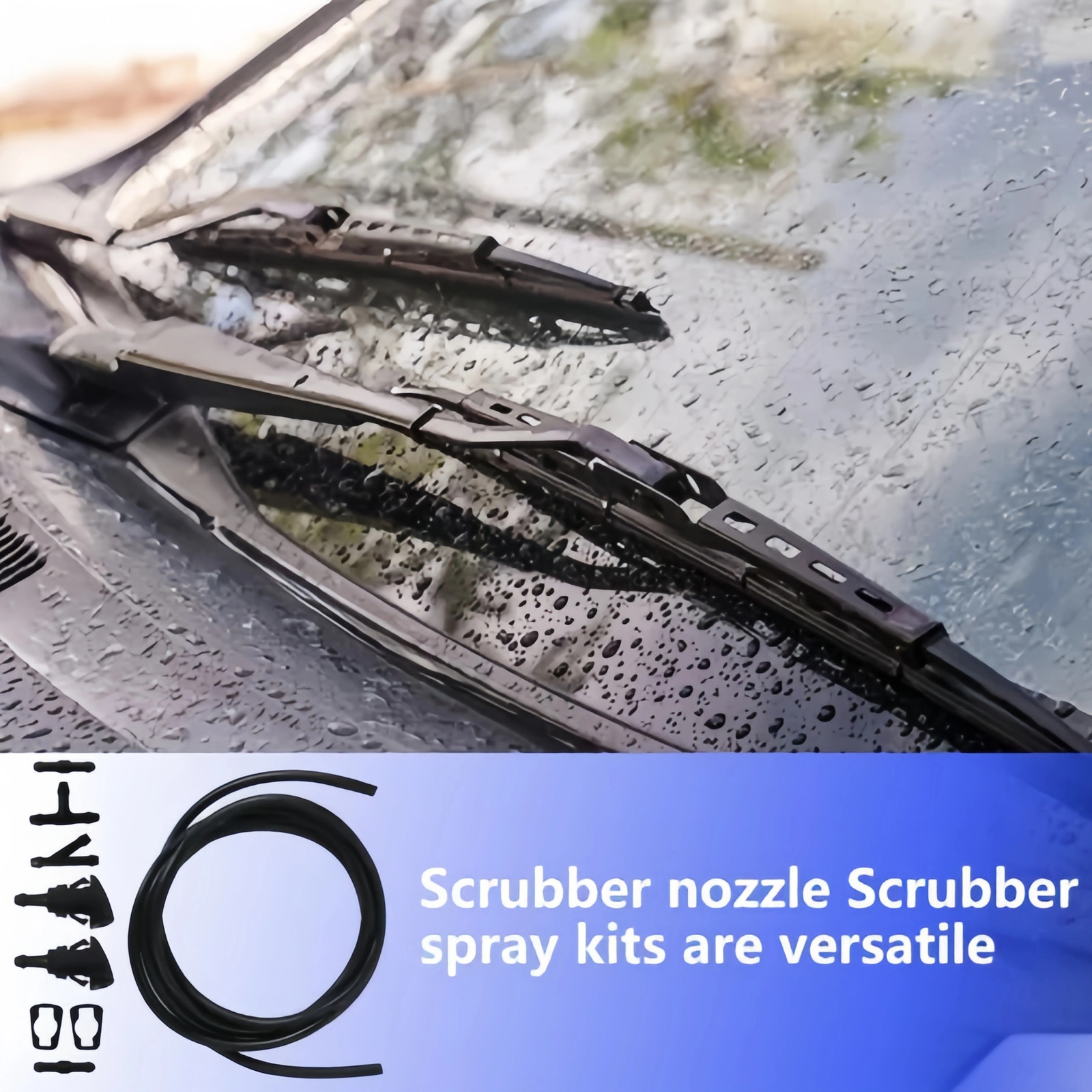 Car Windshield Wiper Washer Squirter Nozzle Spray Jet Kit Fluid Hose Universal