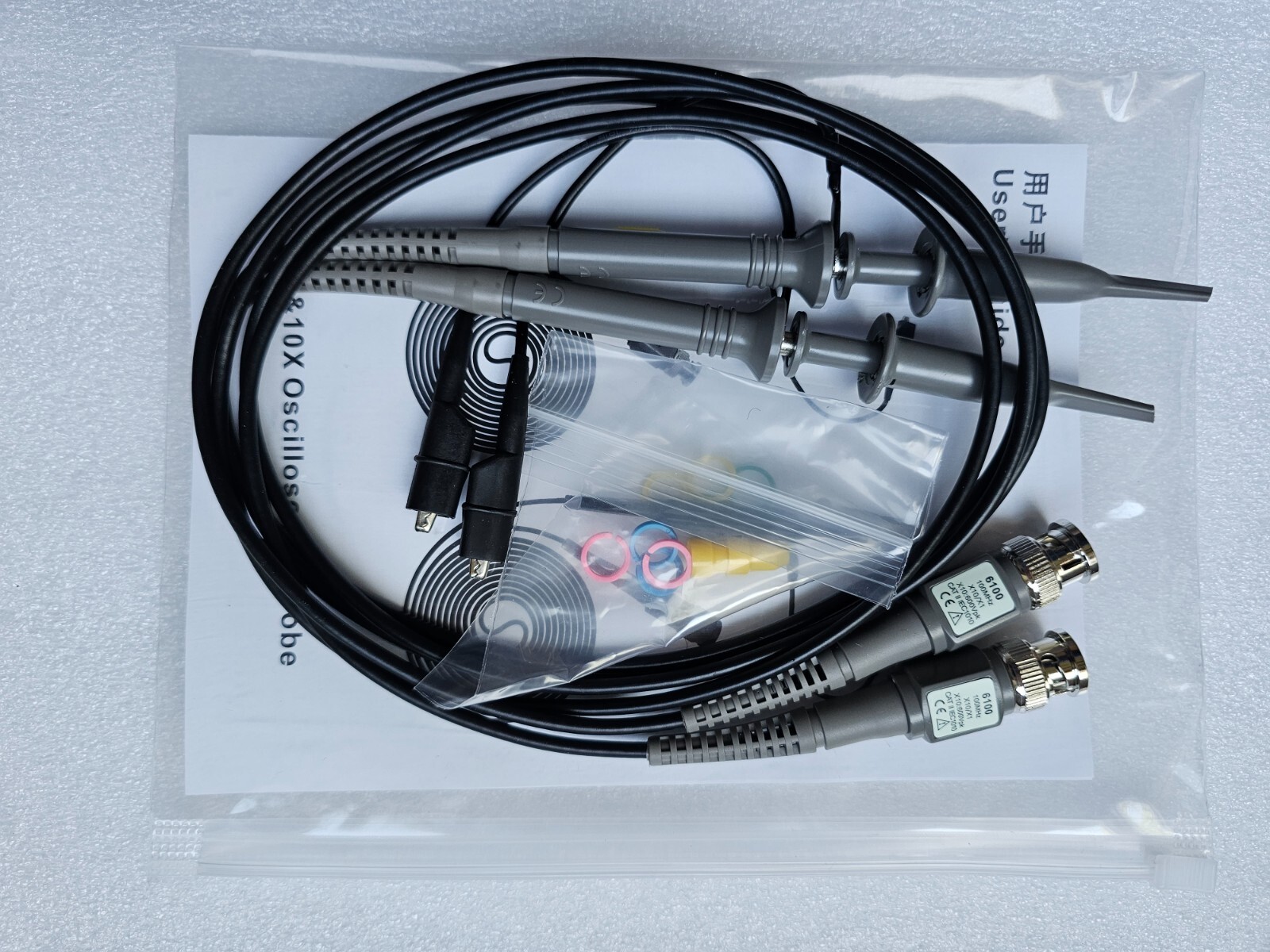 2x 100MHz Oscilloscope Scope analyzer Clip Probe test leads kit for HP Tektronix