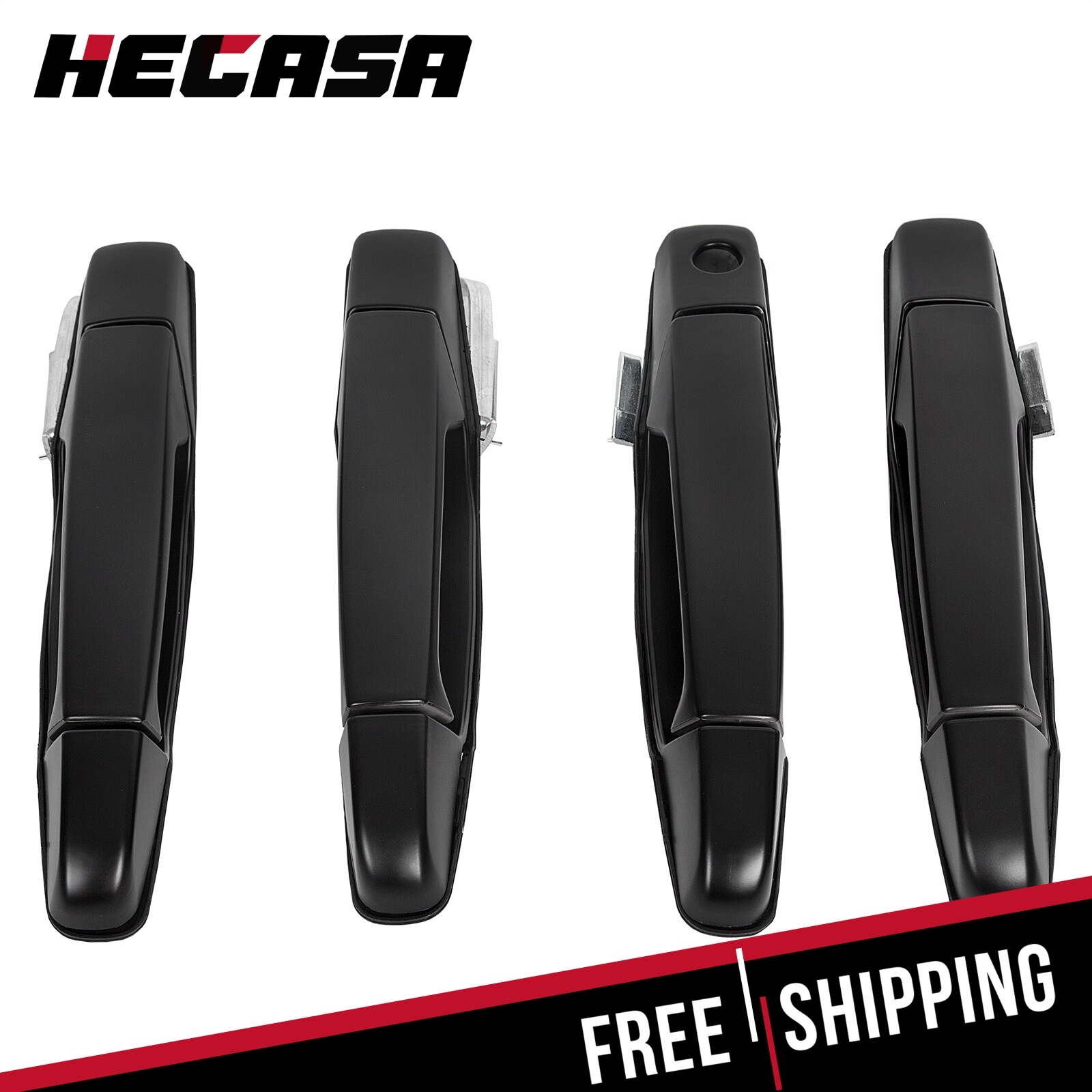 Set of 4 Door Handle Black Front & Rear For Chevy GMC Tahoe Yukon Sierra 07-14