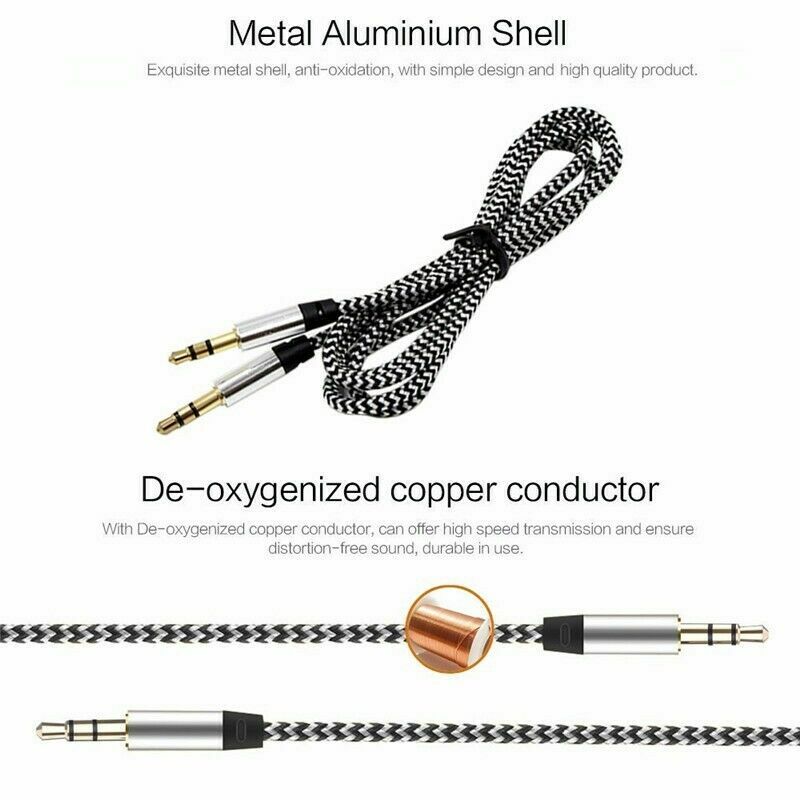 2PCS AUX Cable 3.5mm Jack Male to Male Stereo Audio Cord for PC iPod Car iPhone