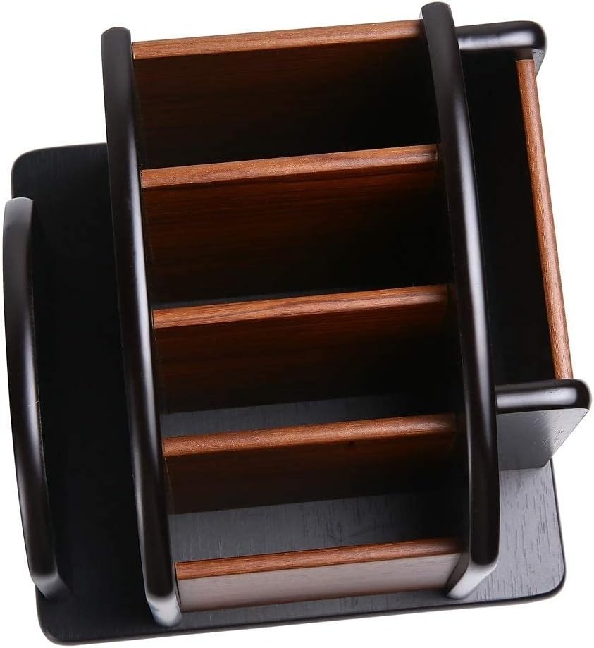 New Revolving Caddy Remote Control Organizer Wooden Storage Holder Box TV Stand