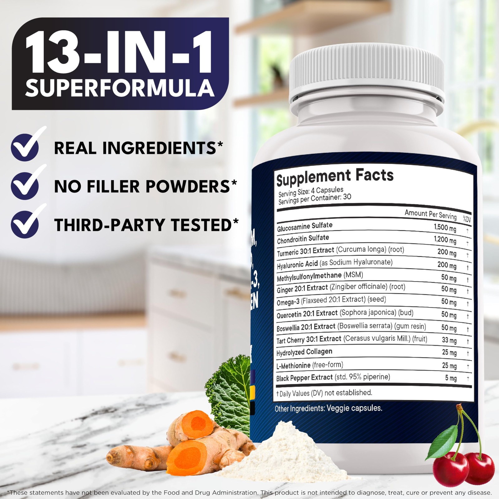 Glucosamine Chondroitin, MSM, Turmeric Curcumin, Collagen, Hyaluronic Acid, Omeg