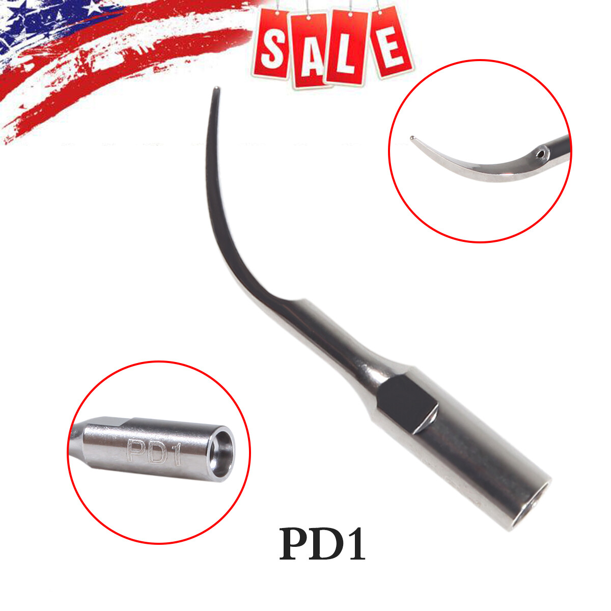 5-50*Dental Ultrasonic Piezo Scaler Tip P1 PD1 fit EMS Woodpecker DTE SATELEC st