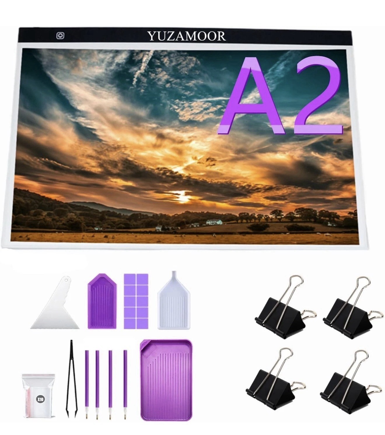 A2 Large Tracing LED Light Pad Kits for Diamond Art Sketching Painting - Adju...