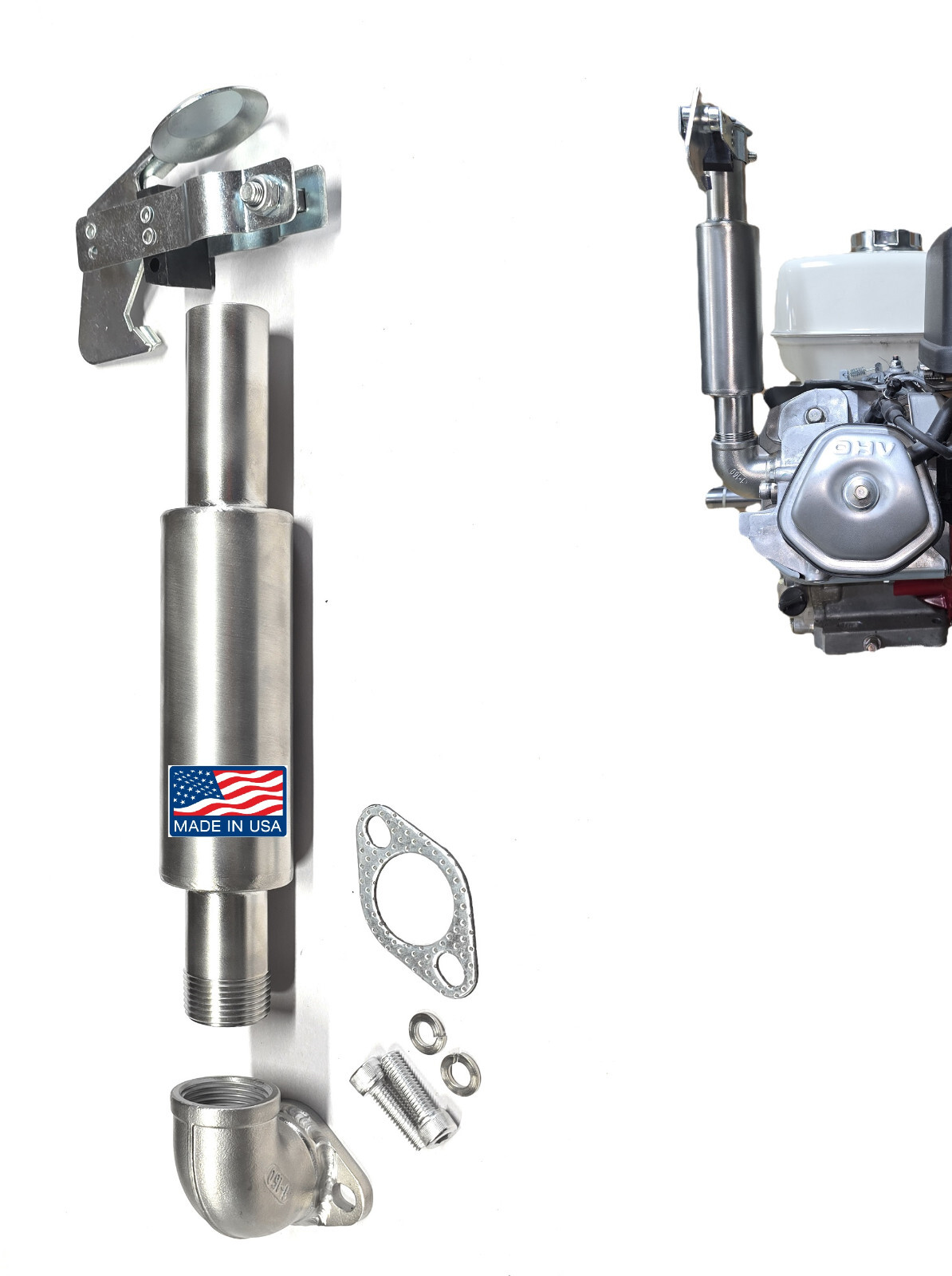 Rain cap Exhaust Muffler SS: Predator 301, 420. Honda GX 240, 270, 390.