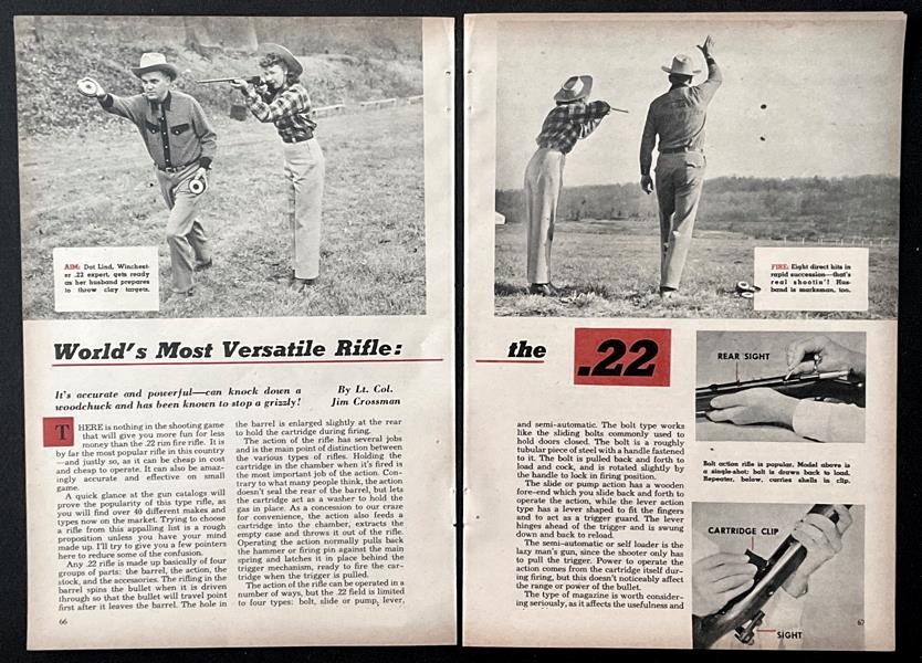“World’s Most Versatile Rifle: the .22” 1948 pictorial Marlin~Remington~Stevens+