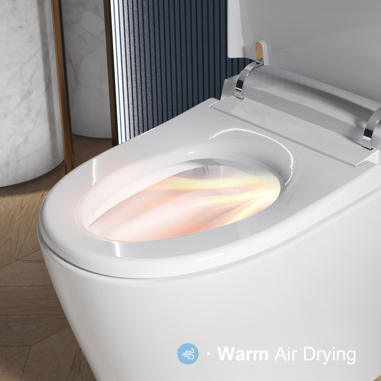 HOROW Smart Toilet Bidet Seat Elongated One Piece Toilet Dryer Auto Open Close