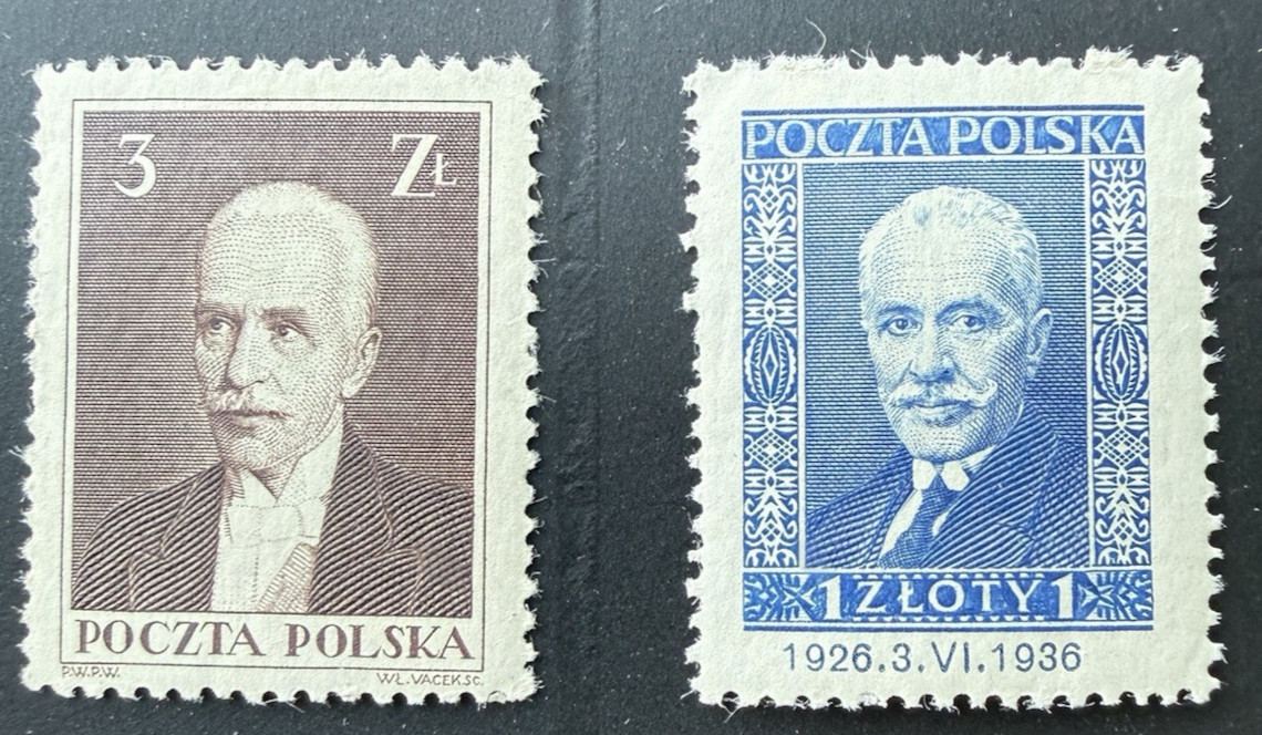 POLAND 1936, President Ignacy Moscicki Sc 304-305 Mint Hinged (*)