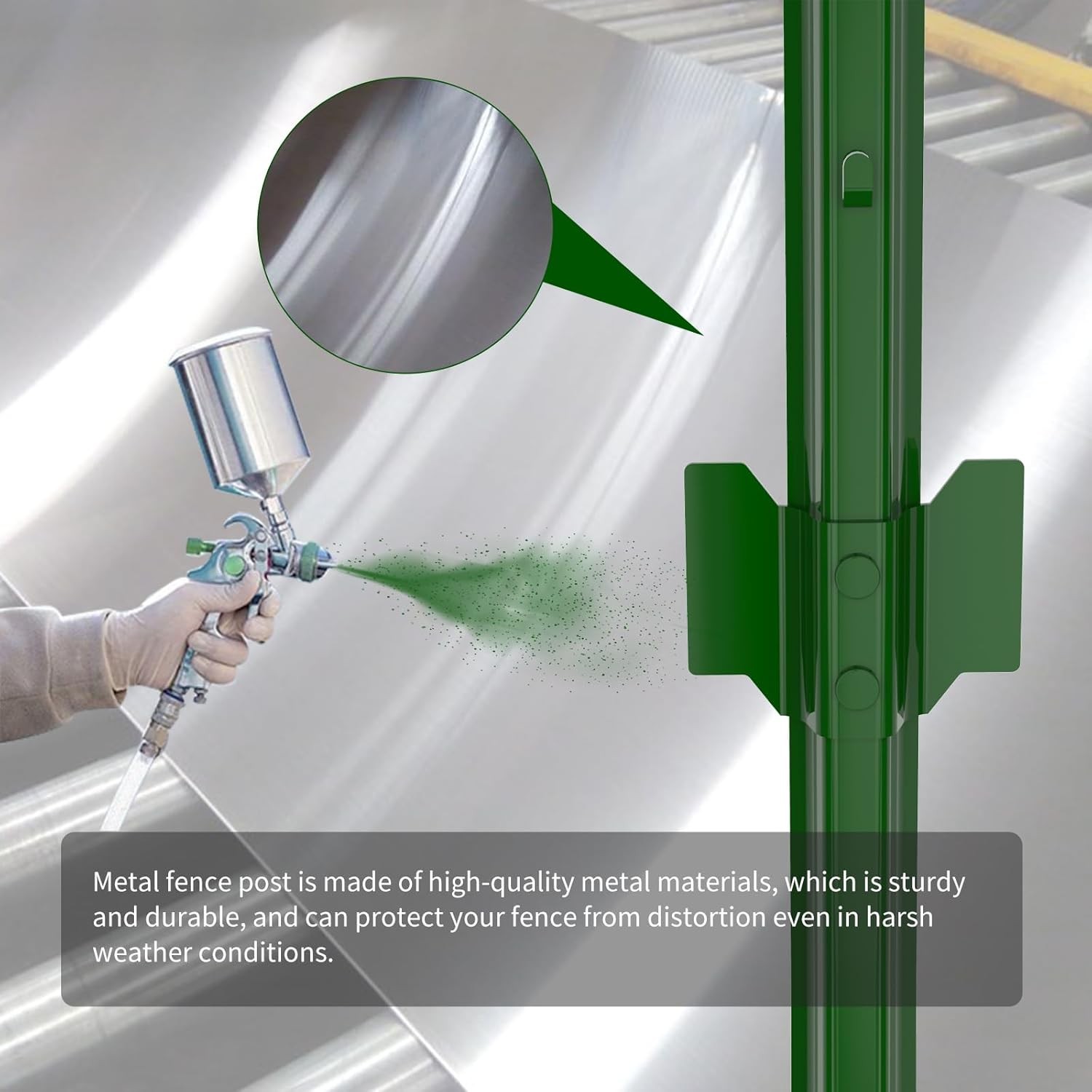 4-5-6-7 Feet Pack of 10 Heavy Duty Garden Metal Steel Fence Posts with U-Channel