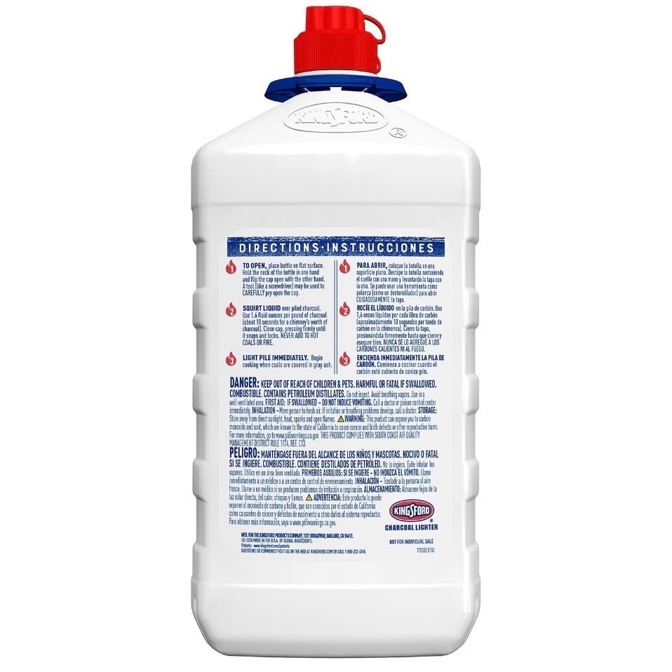 Kingsford Odorless Charcoal Lighter Fluid 64oz Bottles 2 Pack BBQ Grill Starter