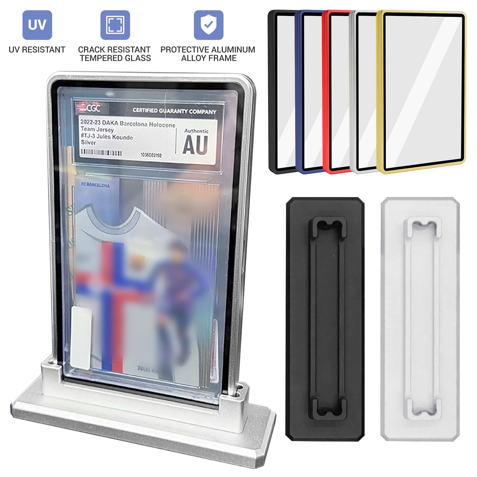 Magnetic Slab Case Protector For PSA CGC Graded Card Metal Bumper+Display Stand