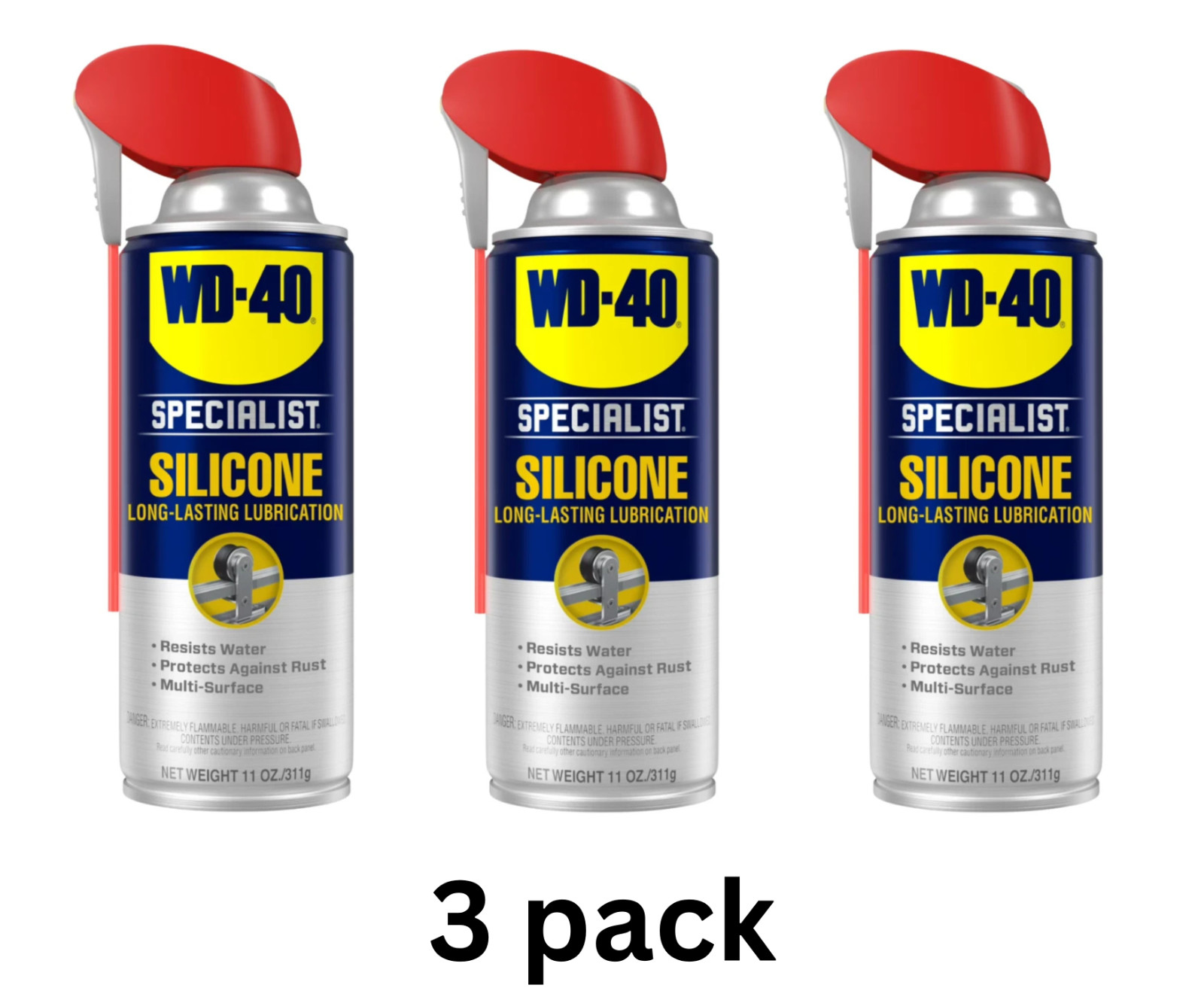 (3 pack) WD-40® Specialist® Water Resistant Silicone Lubricant, 11 oz