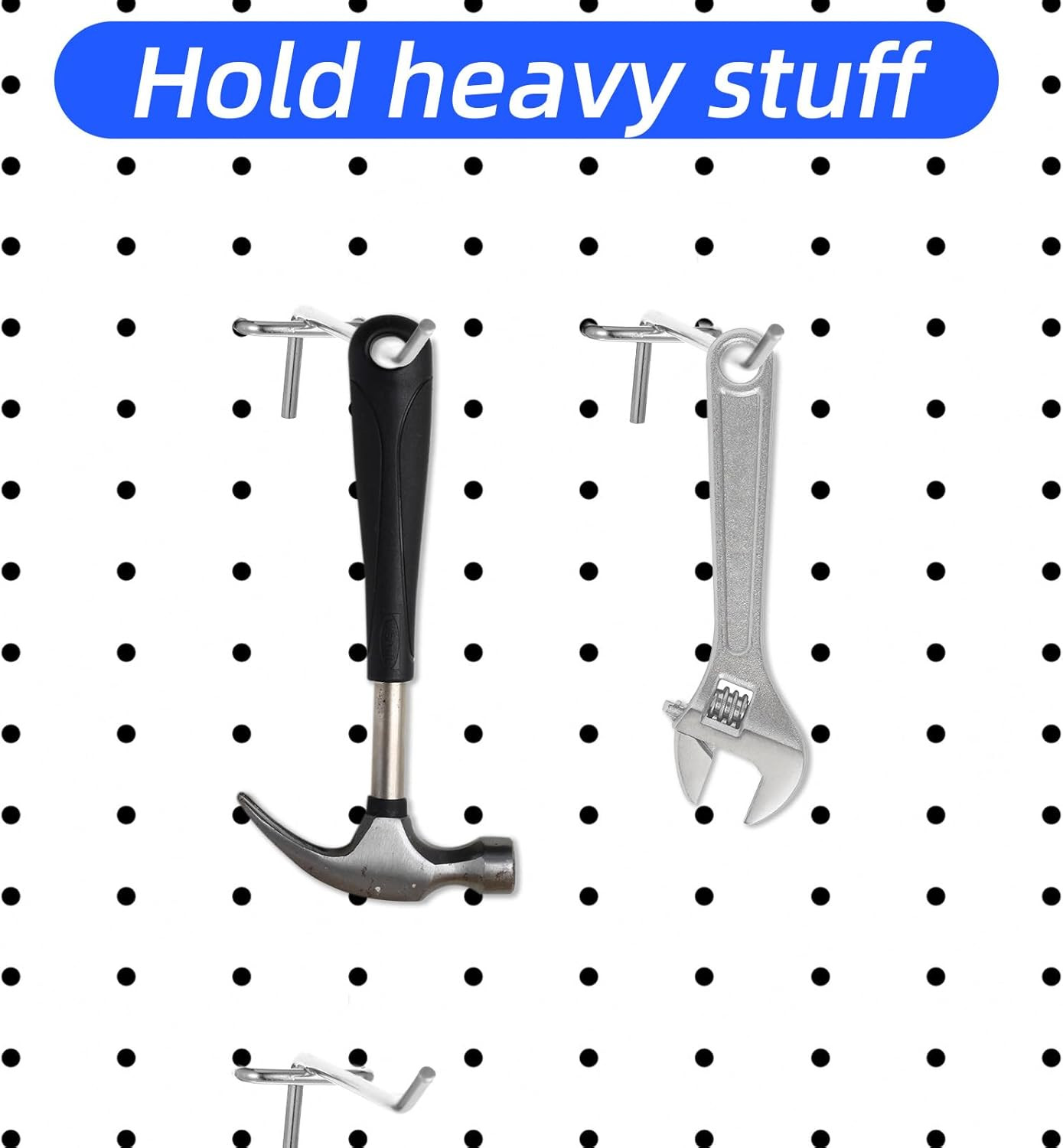 100 Pack 4 Inch Pegboard Hooks, Heavy Duty Metal Peg Board Accessories Fit 1/4"