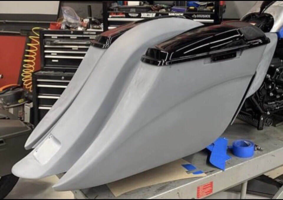 7.5" Stretched Saddle Bags Rear Fender Side Cover Fit For Harley Touring 2009-23