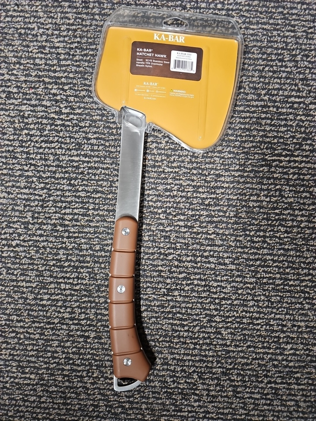 1 x KA-BAR Hawk Hatchet 4.75" Blade with Sheath - Coyote Brown - BRAND NEW KABAR