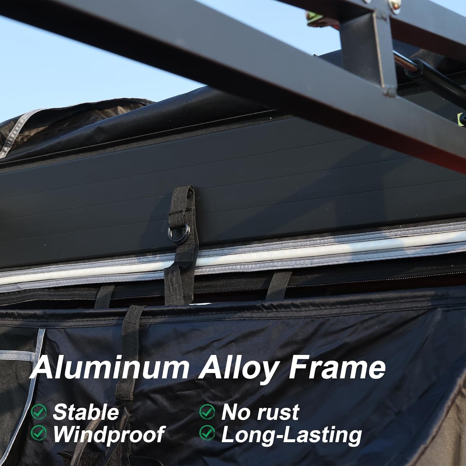 Naturnest Car Camping Shower Tent Overland Shower Awning with Roof LED Floor Mat