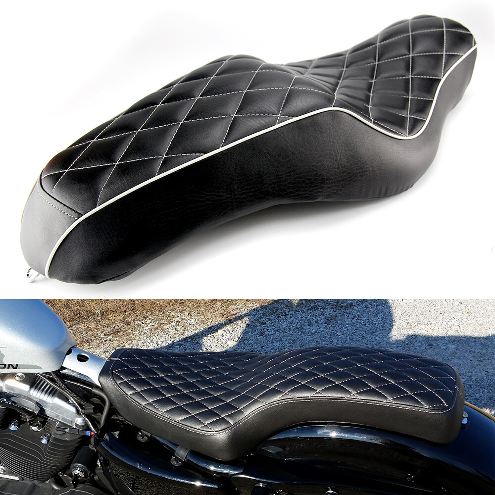 Black Driver Passenger Two Up Seat For Harley Sportster 883 1200 XL1200T Iron 48