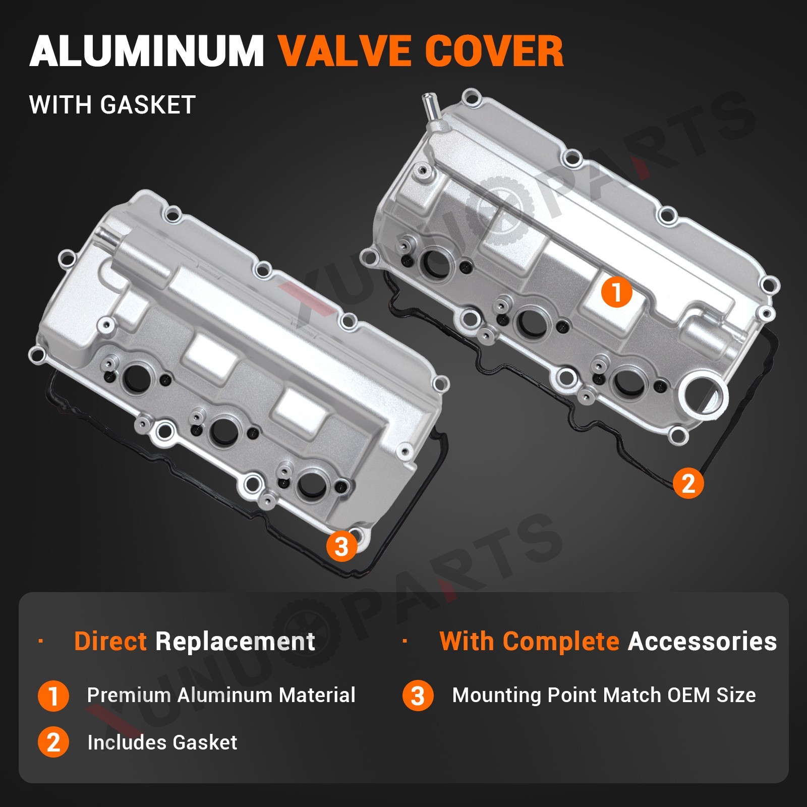 2PCS Valve Cover Set for 2016-2022 Honda Pilot 2018-2024 Odyssey Ridgeline 3.5L