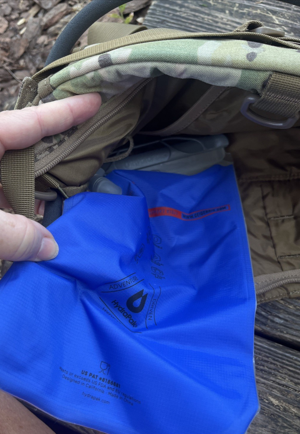 Aquamira Rigger Tactical 2L Hydration Backpack Pressurized Multicam Molle NEW