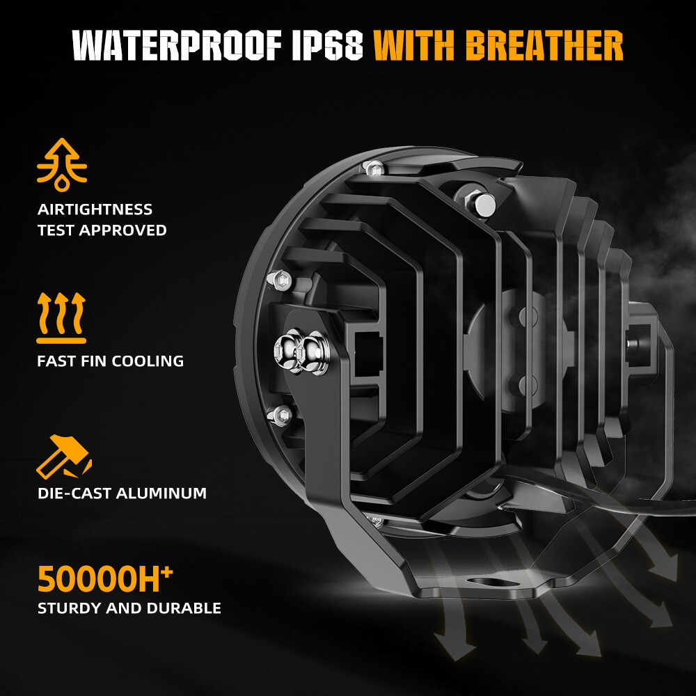 2PC LED Spot Light Auxiliary Fog Lamp Motorcycle Driving Amber White Strobe Pods