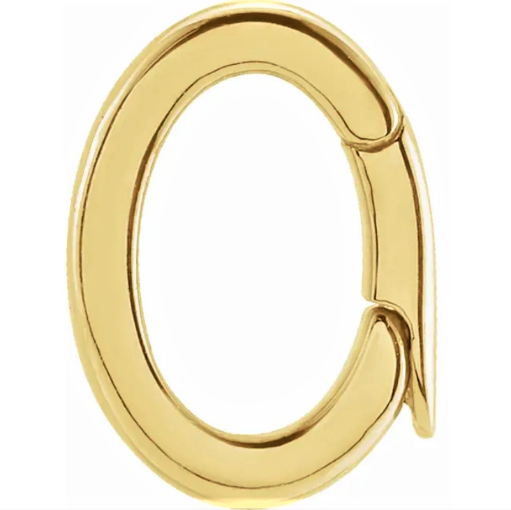 9mm x 6mm OD 14k Yellow Gold Charm Pearl Bail Enhancer Pendant Clasp Clip 15 ga