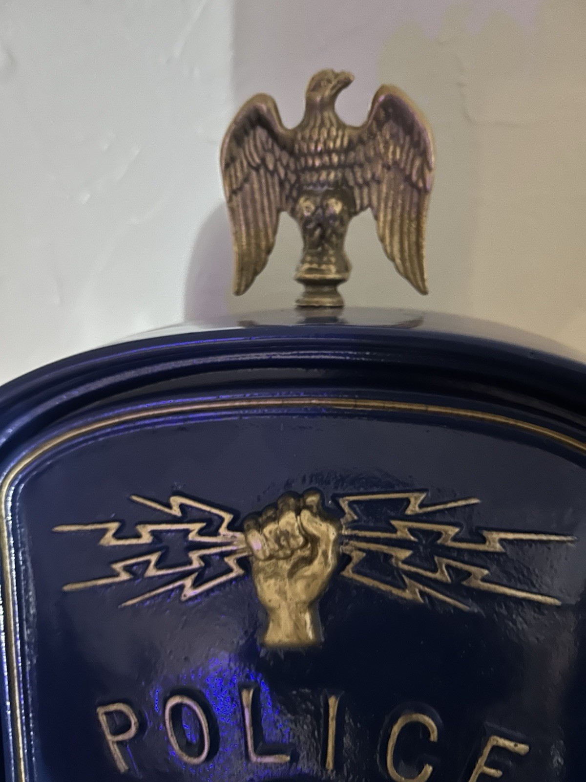 Gamewell Police Call Box With Matching Pedestal And Brass Eagle