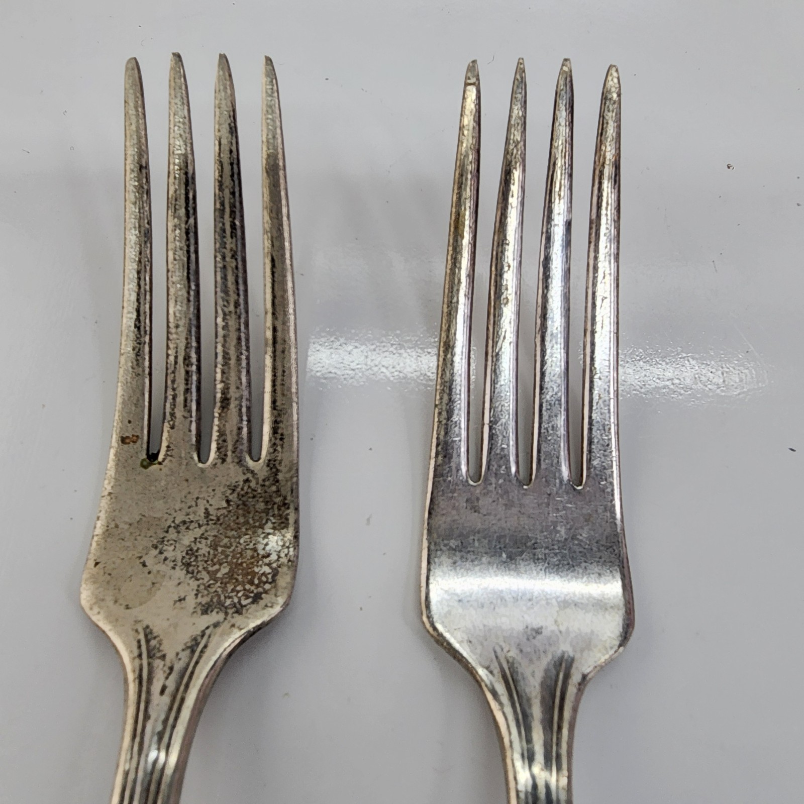 2 Vintage Crosby 1935 Silverplate Forks 7" Floral Rose Pattern Crafting