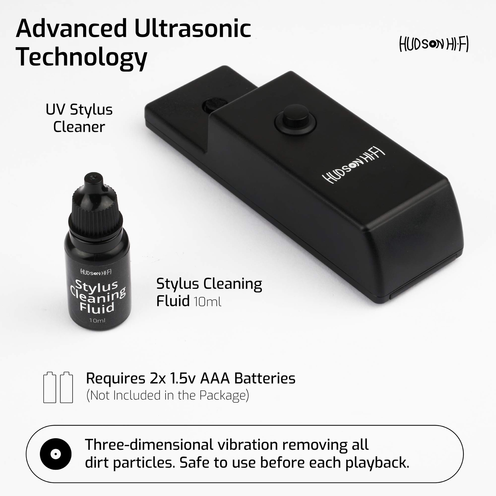 Hudson Hi-Fi Turntable UV Stylus Cleaner - Vinyl Needle Cleaning