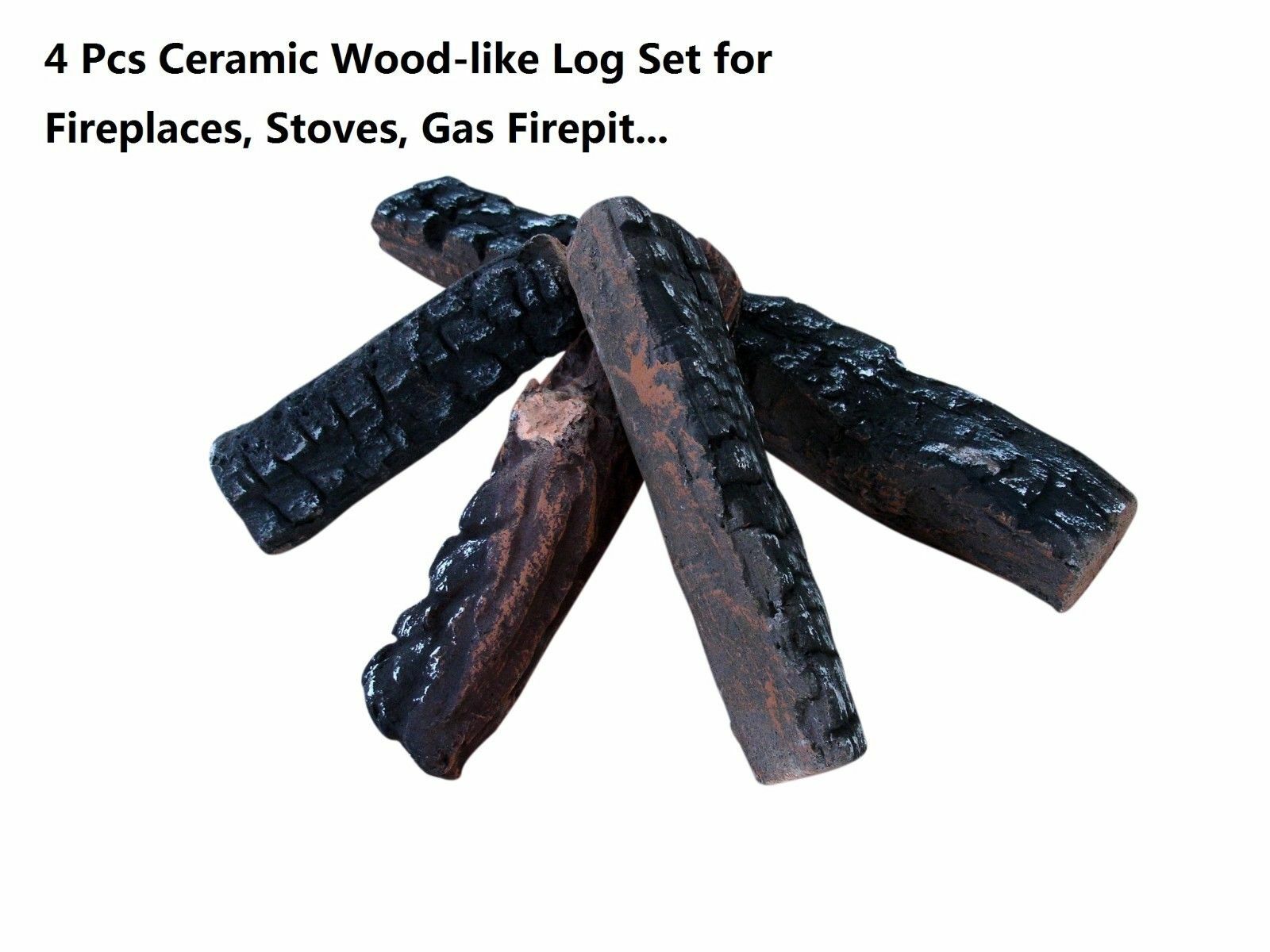 4 5 8 9 10 Pcs Ceramic decorative Log for Gas Pronane firepit Fireplace, stoves