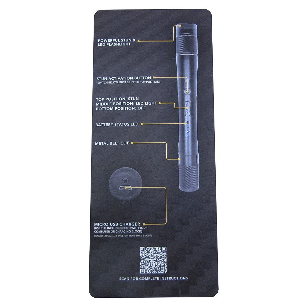 Streetwise Streetlight Stun Gun Flashlight 84,000,000 Military Grade USB - Black