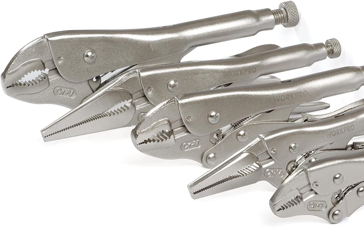 WORKPRO 5-Piece Locking Pliers Set Vice Grips w/Chrome-vanadium Steel Tool Set