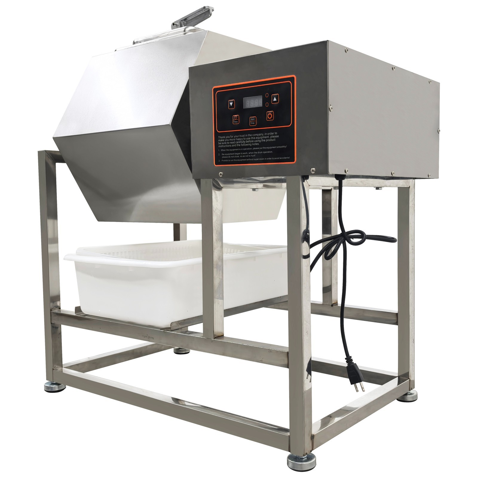 70L Commercial Meat Vegetable Tumbler Marinator Hexagonal Stainless Steel 110V