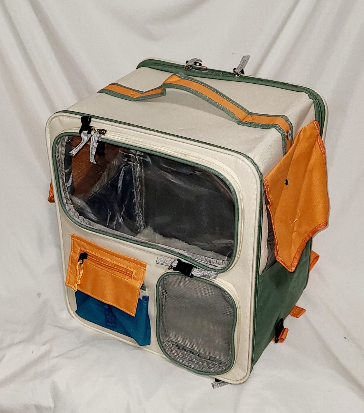 New Cat Small Dog Pet Travel Carrier Bag Backpack Soft Sided W/ Treat Storage