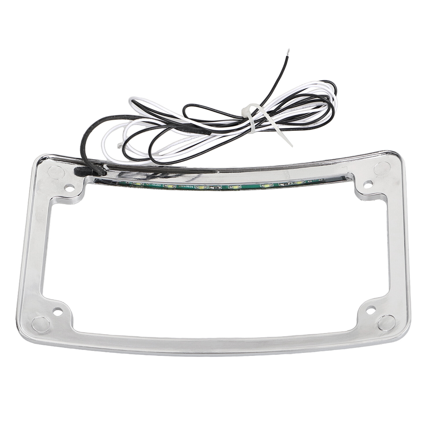 Curved License Plate Frame with LED Light For Harley Electra Road Street Glide