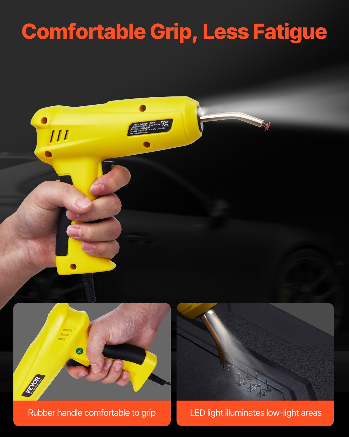 VEVOR Plastic Welder 220W Plastic Welder Gun Kit with 800 Staples & 56 Rods