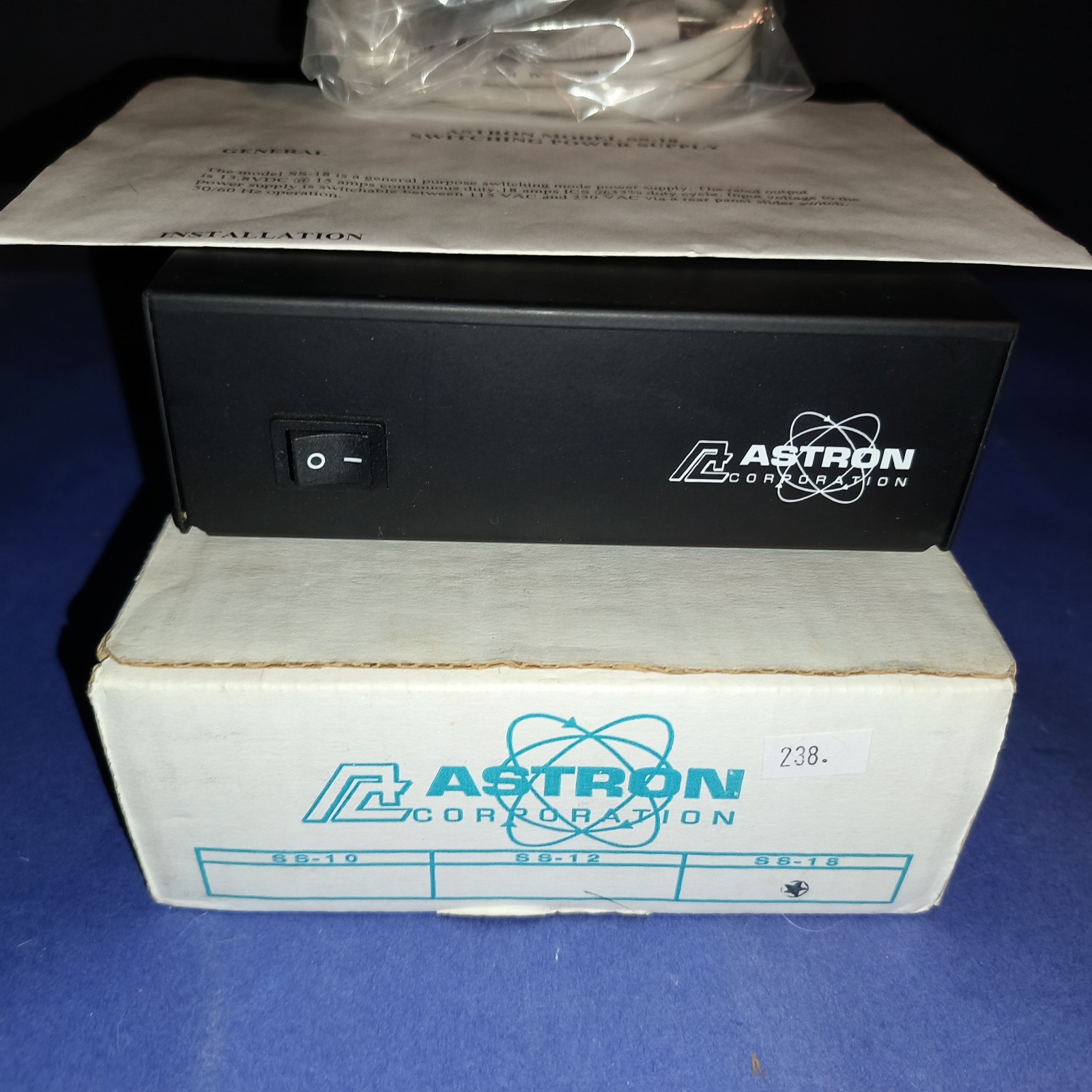 Astron SS-18 Switching Power Supplies 13.8VDC 18A Max 120 to 230 VAC 50/60Hz