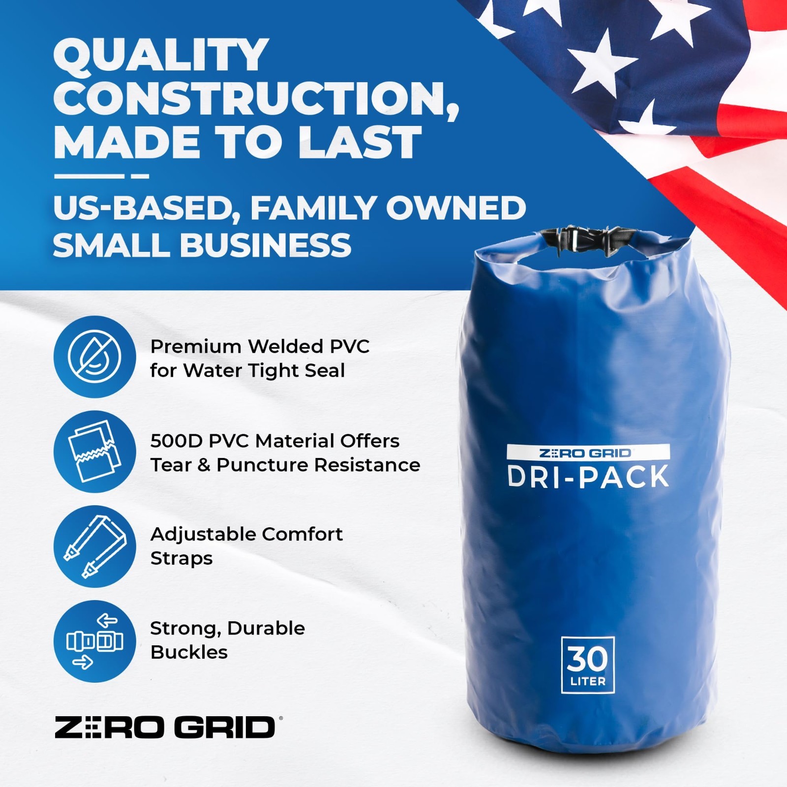 Zero Grid Dry Bag Waterproof Keep Goods Dry (40 Liter)