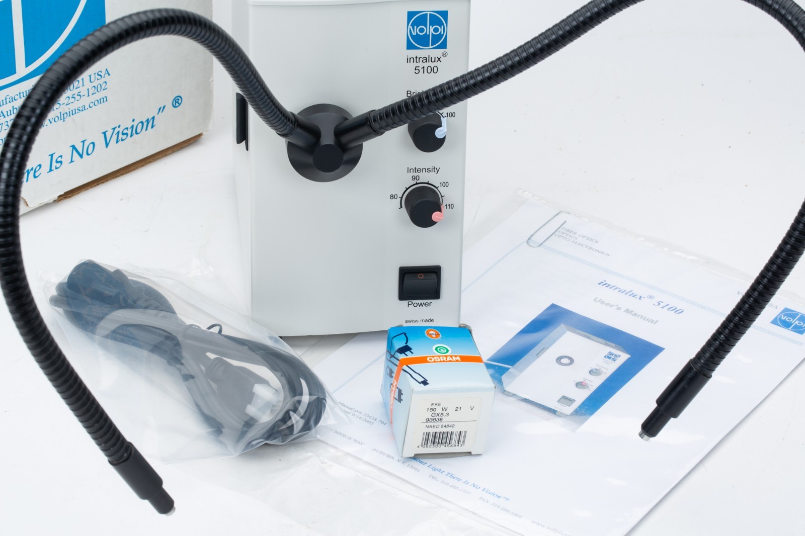 Volpi Intralux 5100 Cold Light Source with Bifurcated Gooseneck Light Guide