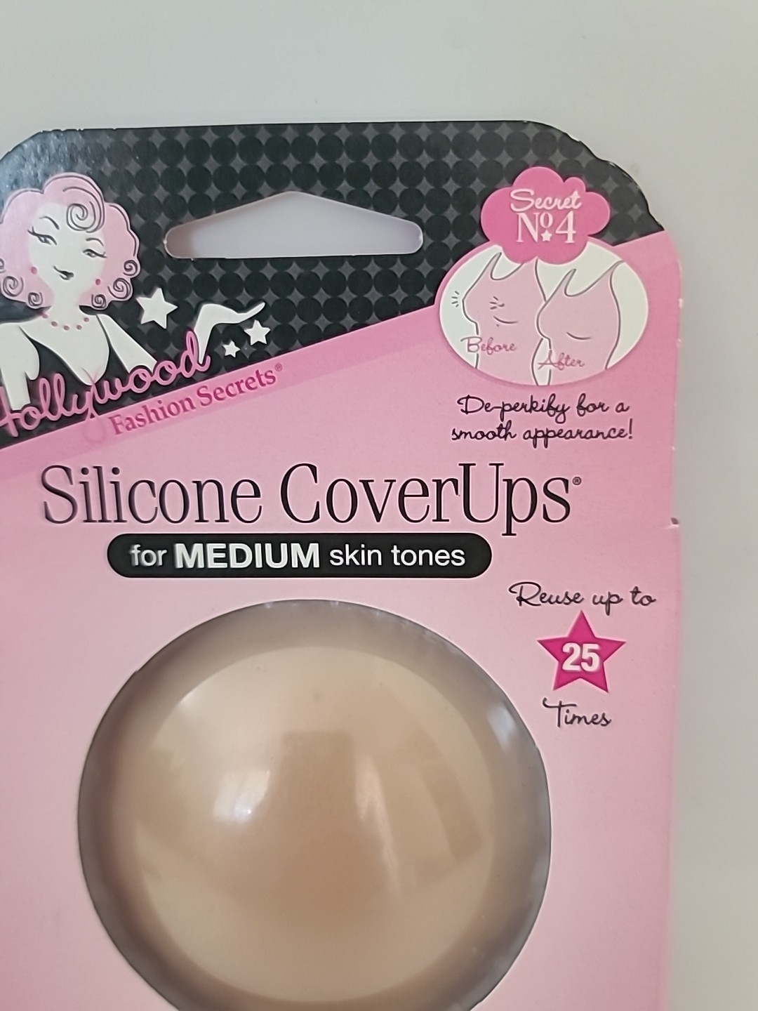 3 PAIRS Hollywood Fashion Secrets Silicone CoverUps MEDIUM Tone Lingerie Accesso