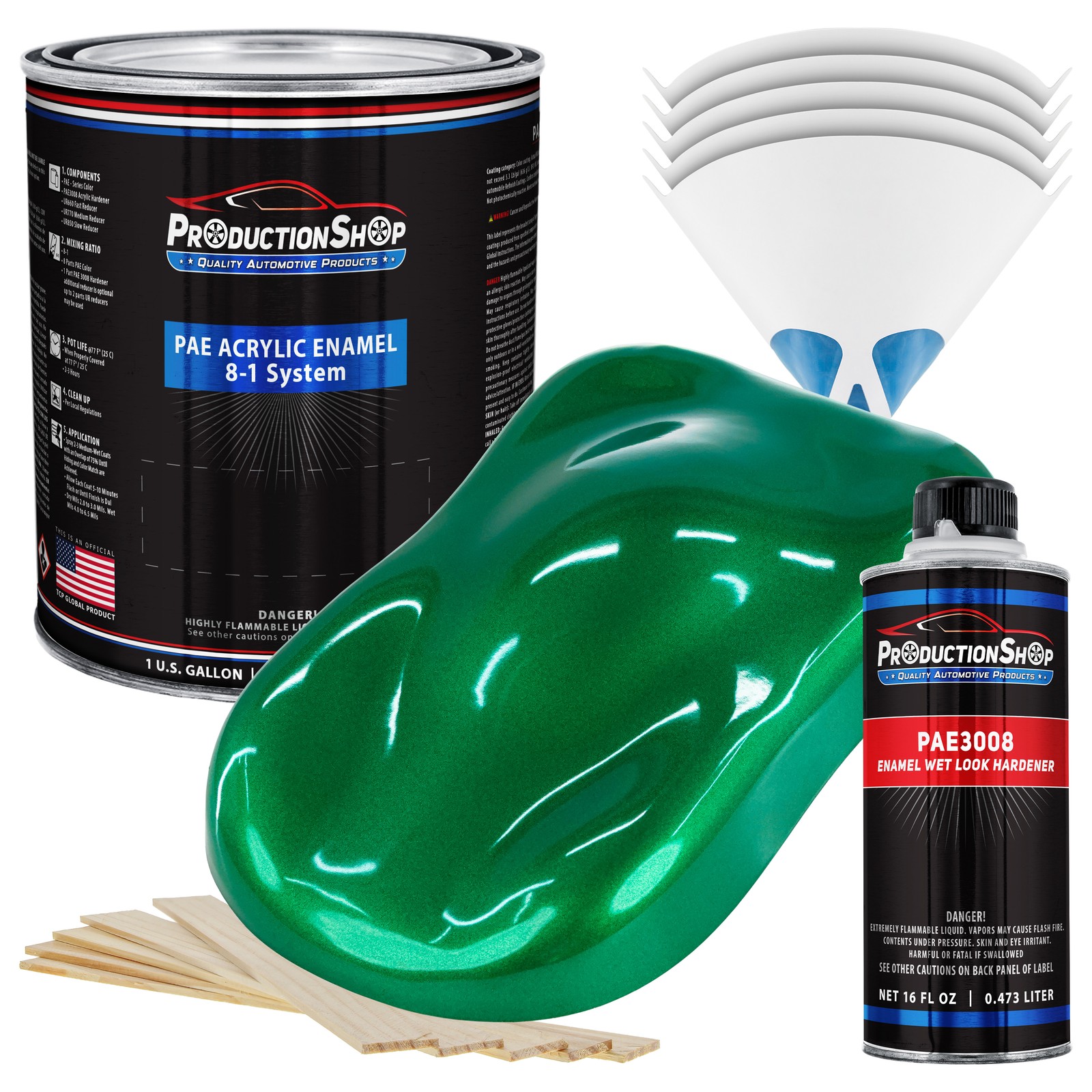 ProductionShop High Gloss Emerald Green Metallic Acrylic Enamel Gallon Kit Paint