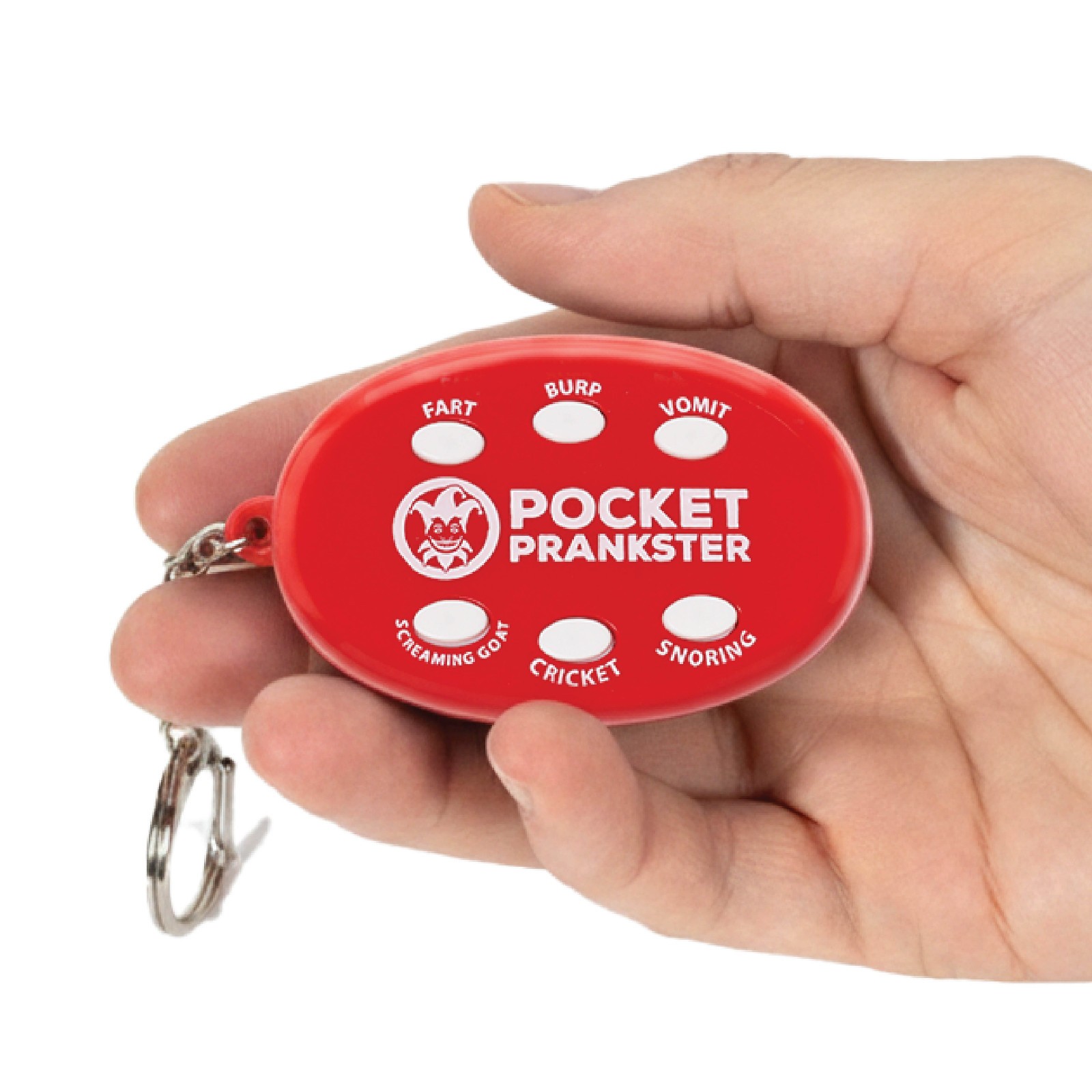 Pocket Prankster Sound Keychain with Fart, Burp, Vomit, Screaming Goat, Cricket,
