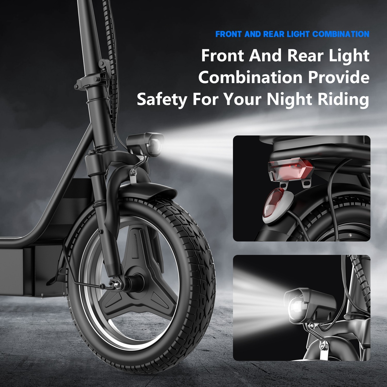 Electric Scooter Adults 30 MPH 43 Miles Range 14'' 1500W E-Scooter with Seat US